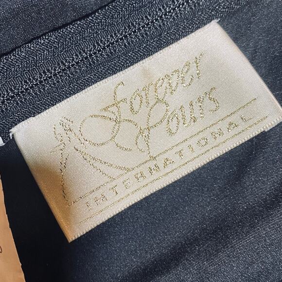 Vintage 90s Y2k Satin Gown Strapless Ribbon Lace Up Side Ruched Black Red 0 - Picture 8 of 10